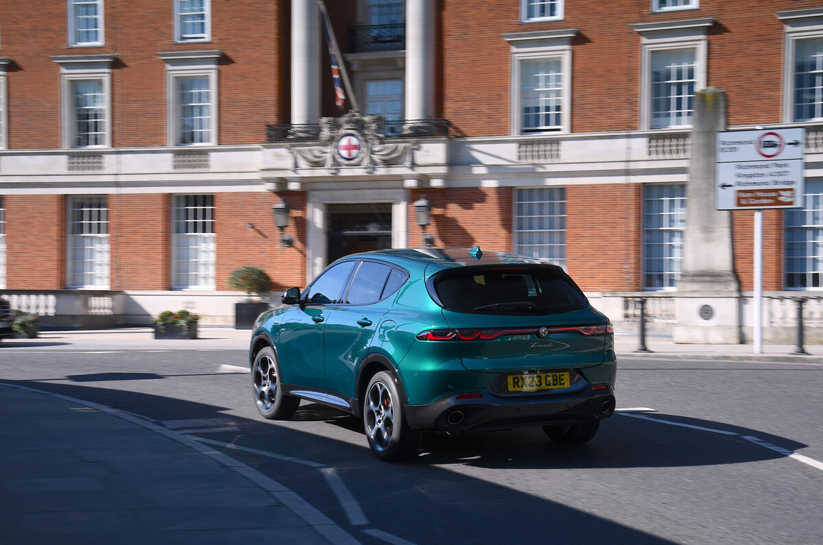 Alfa Romeo Tonale rear in town Alfa Romeo Tonale rear in town