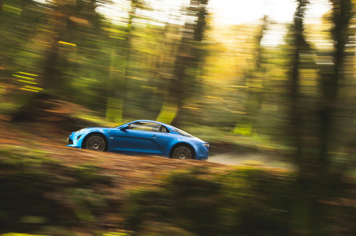 Alpine A110 winter woods Alpine A110 winter woods