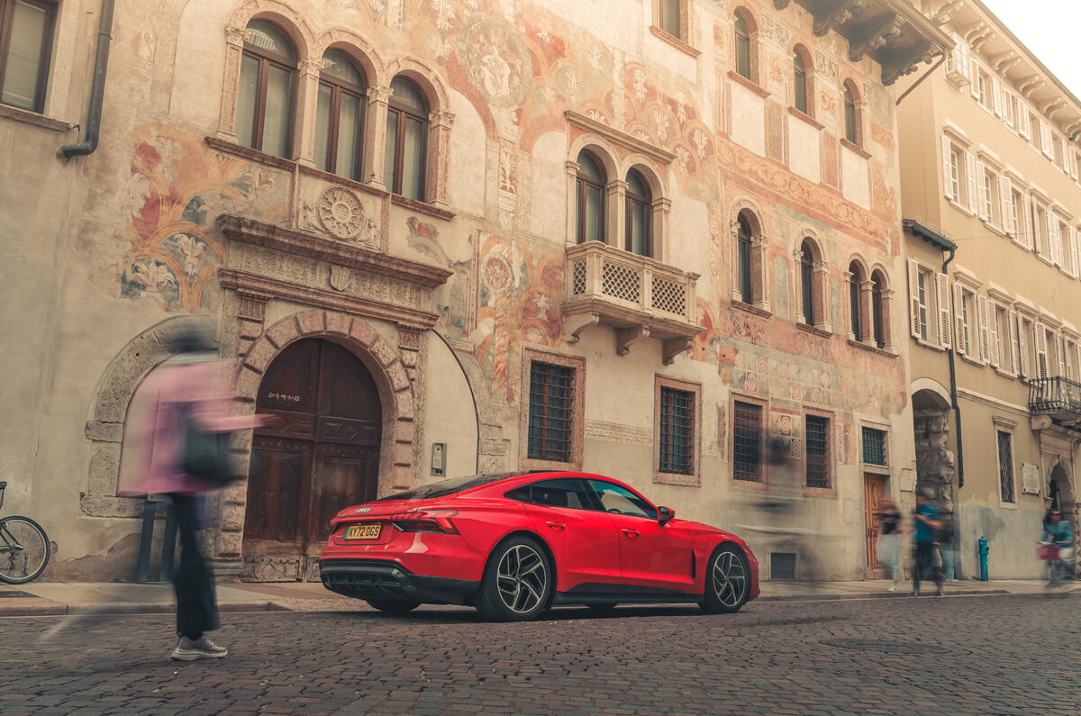 Audi E tron GT town parked