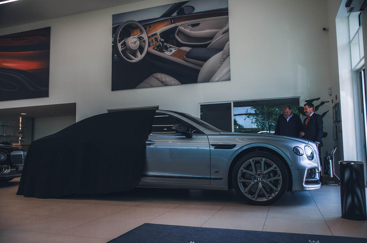 Bentley Flying Spur with a cover on Bentley Flying Spur with a cover on