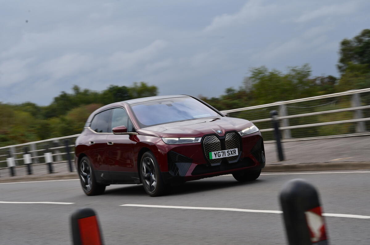 BMW iX at speed BMW iX at speed
