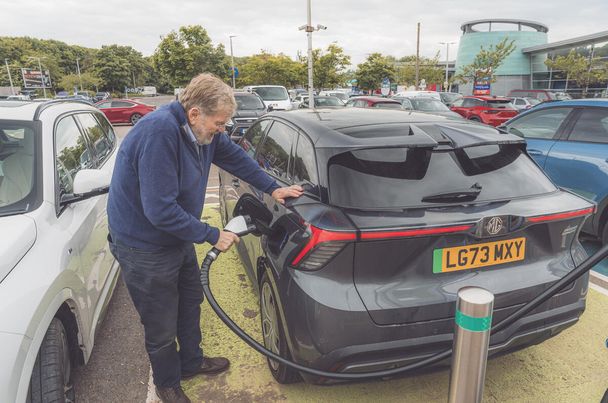 Charging at a service station Charging at a service station