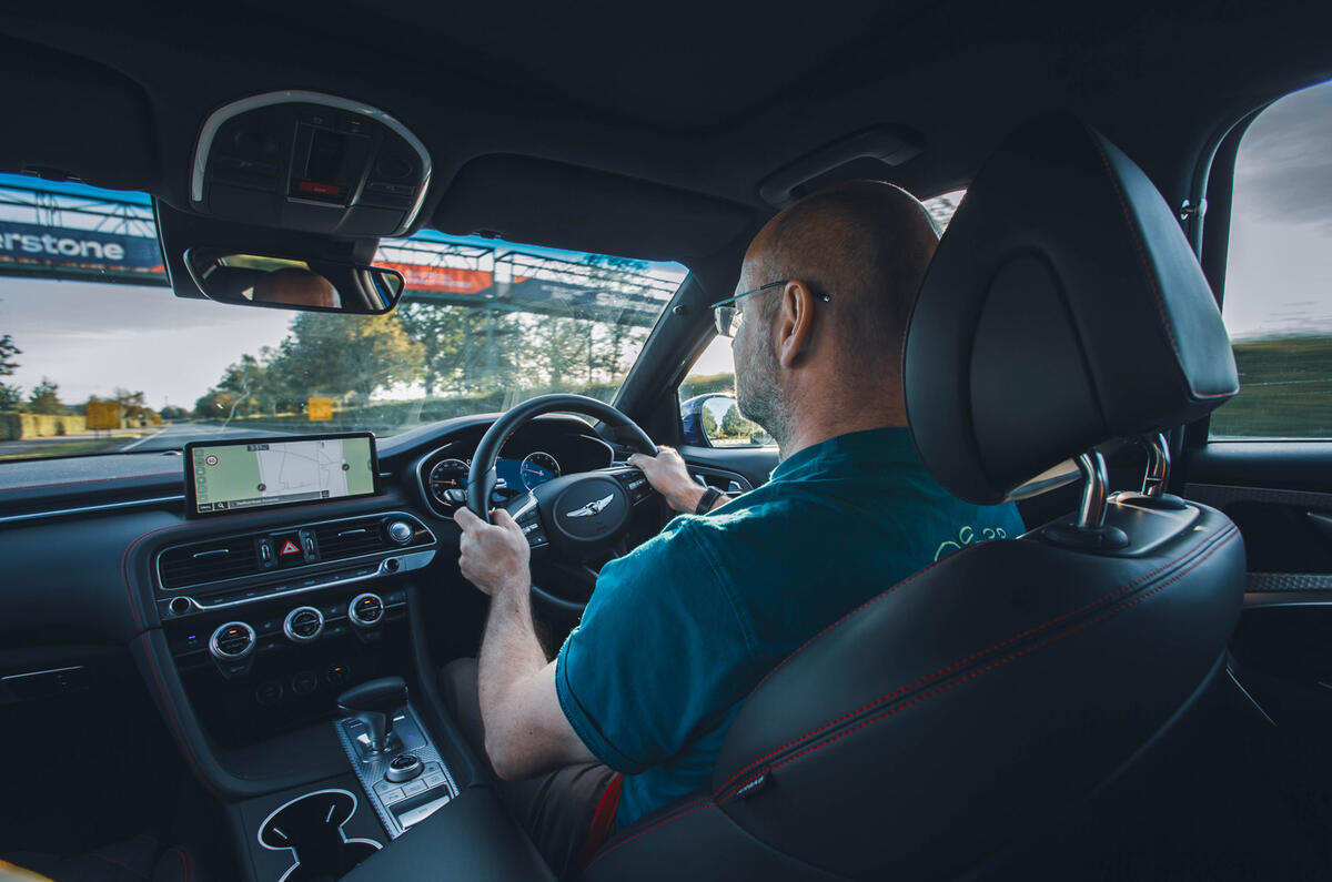 Genesis G70 Matt Prior driving shot Genesis G70 Matt Prior driving shot