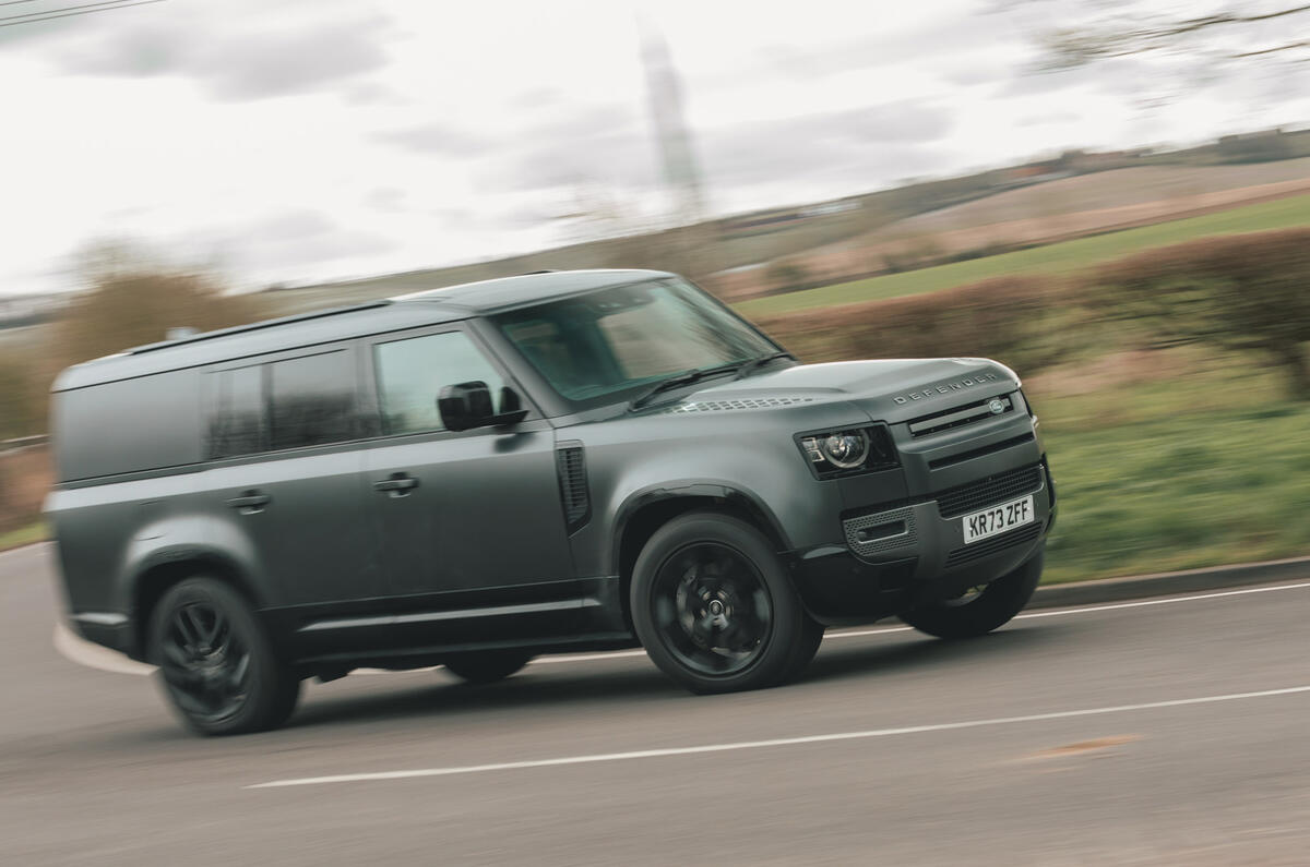 Land Rover Defender 130 side cornering Land Rover Defender 130 side cornering