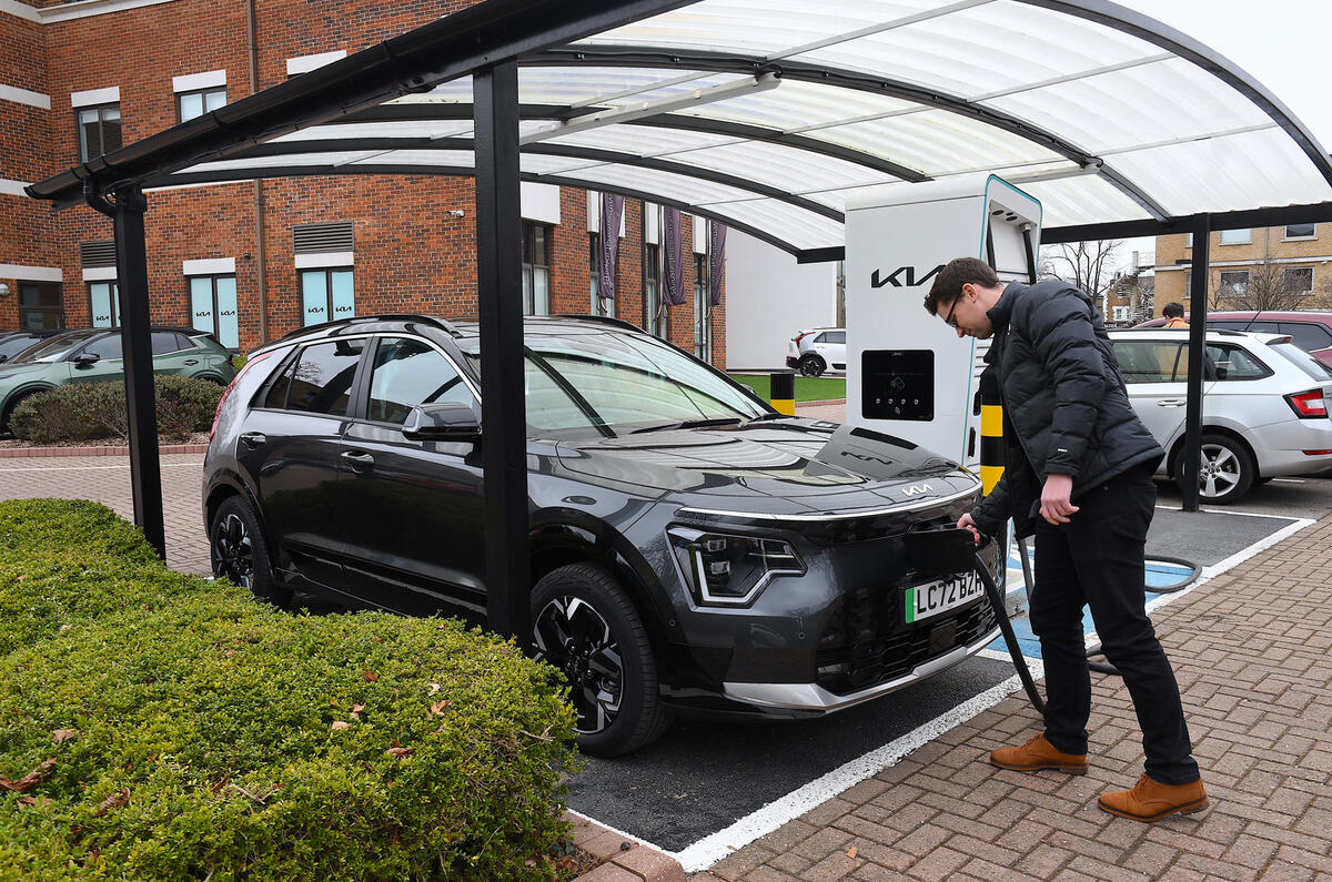 Mark Tisshaw with Kia Niro EV Mark Tisshaw with Kia Niro EV