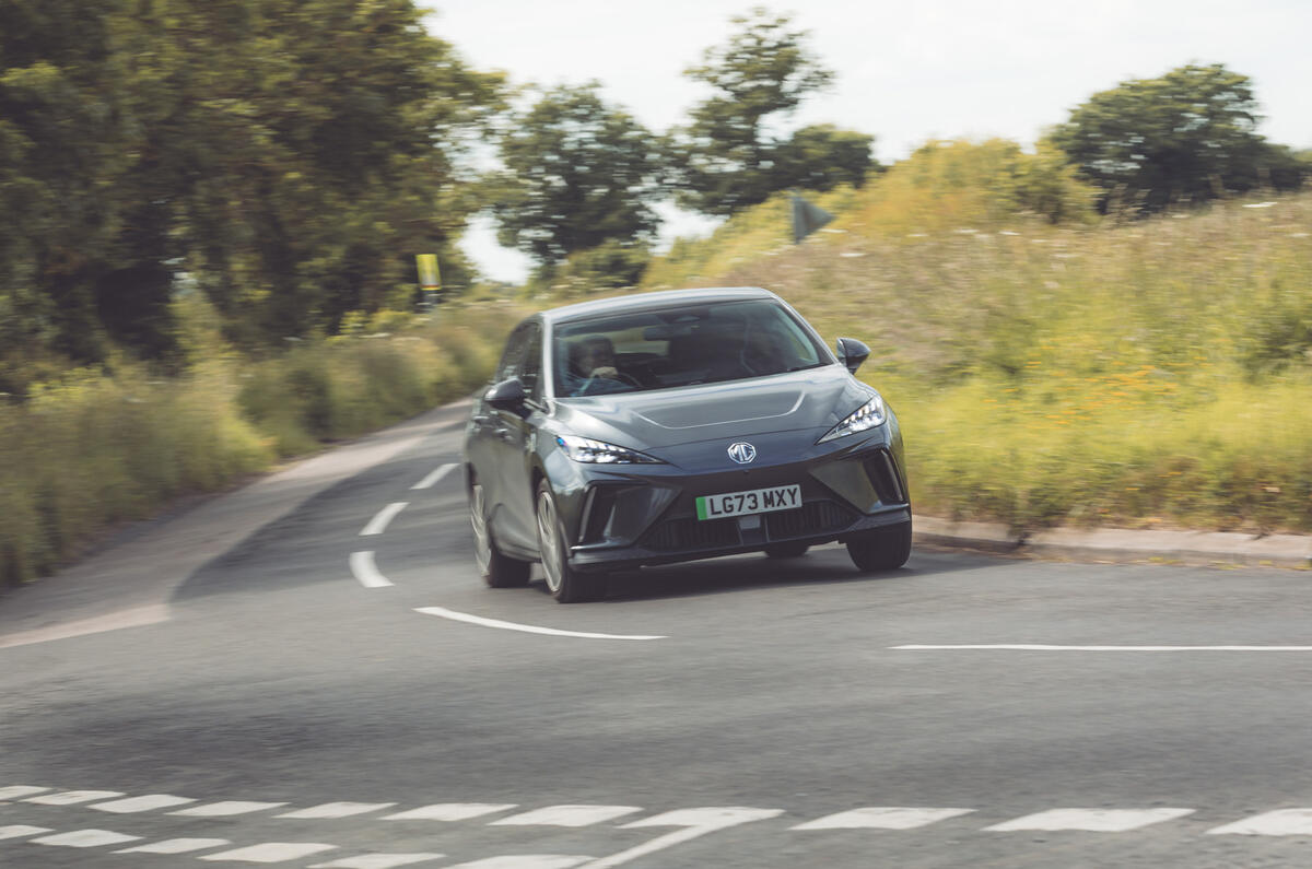 MG 4 EV fast cornering MG 4 EV fast cornering