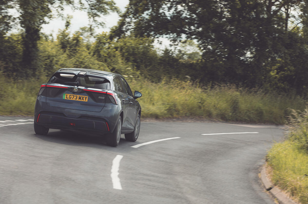 MG 4 EV rear cornering MG 4 EV rear cornering