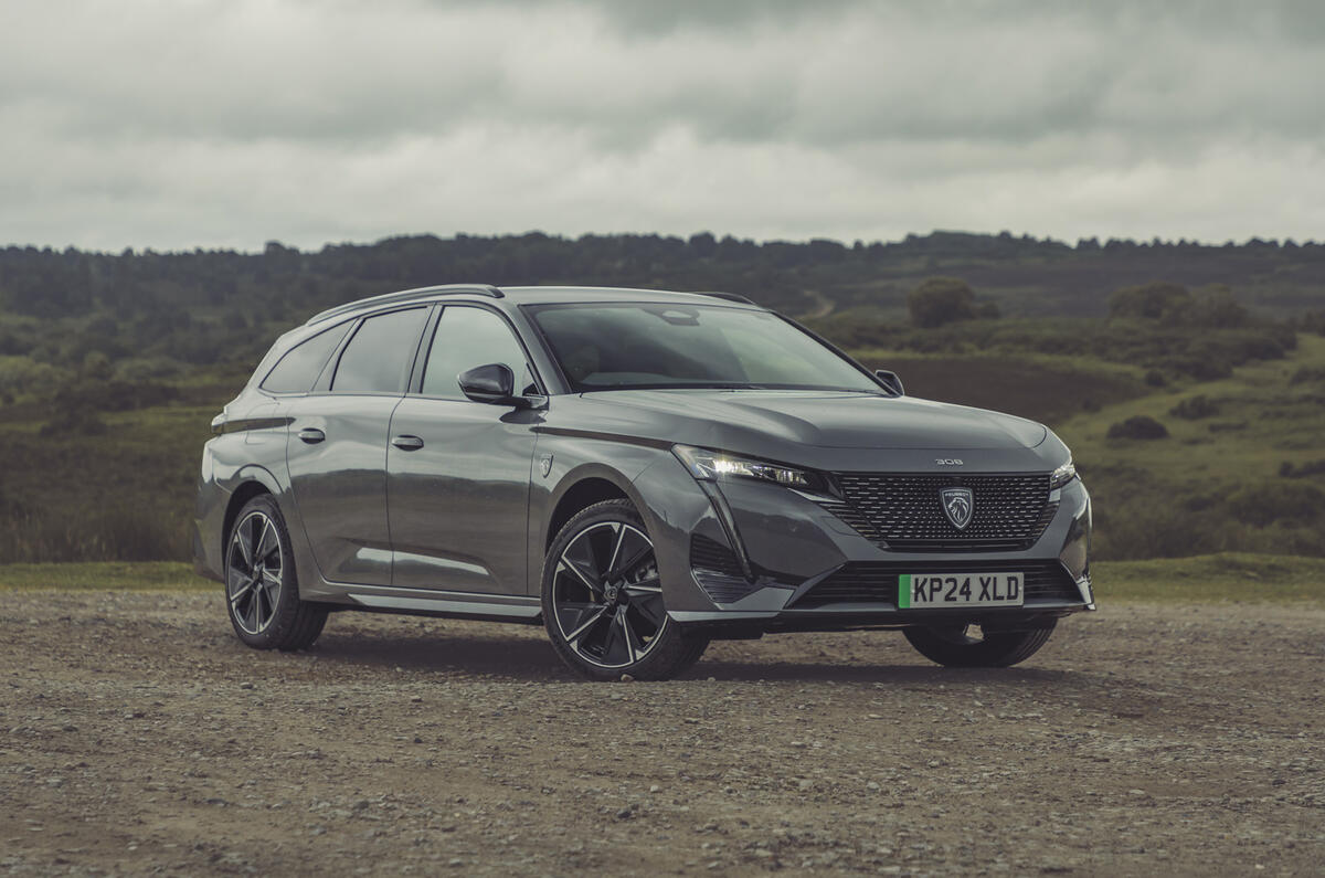 Peugeot e 308 long termer parked