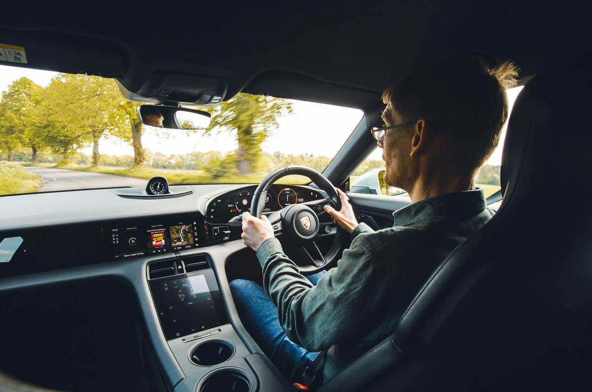 Porsche Taycan driver shot