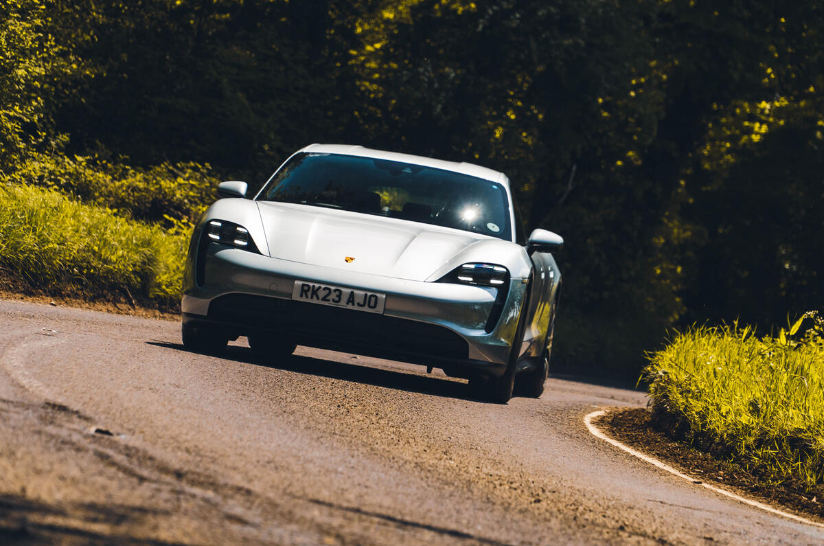 Porsche Taycan hard cornering