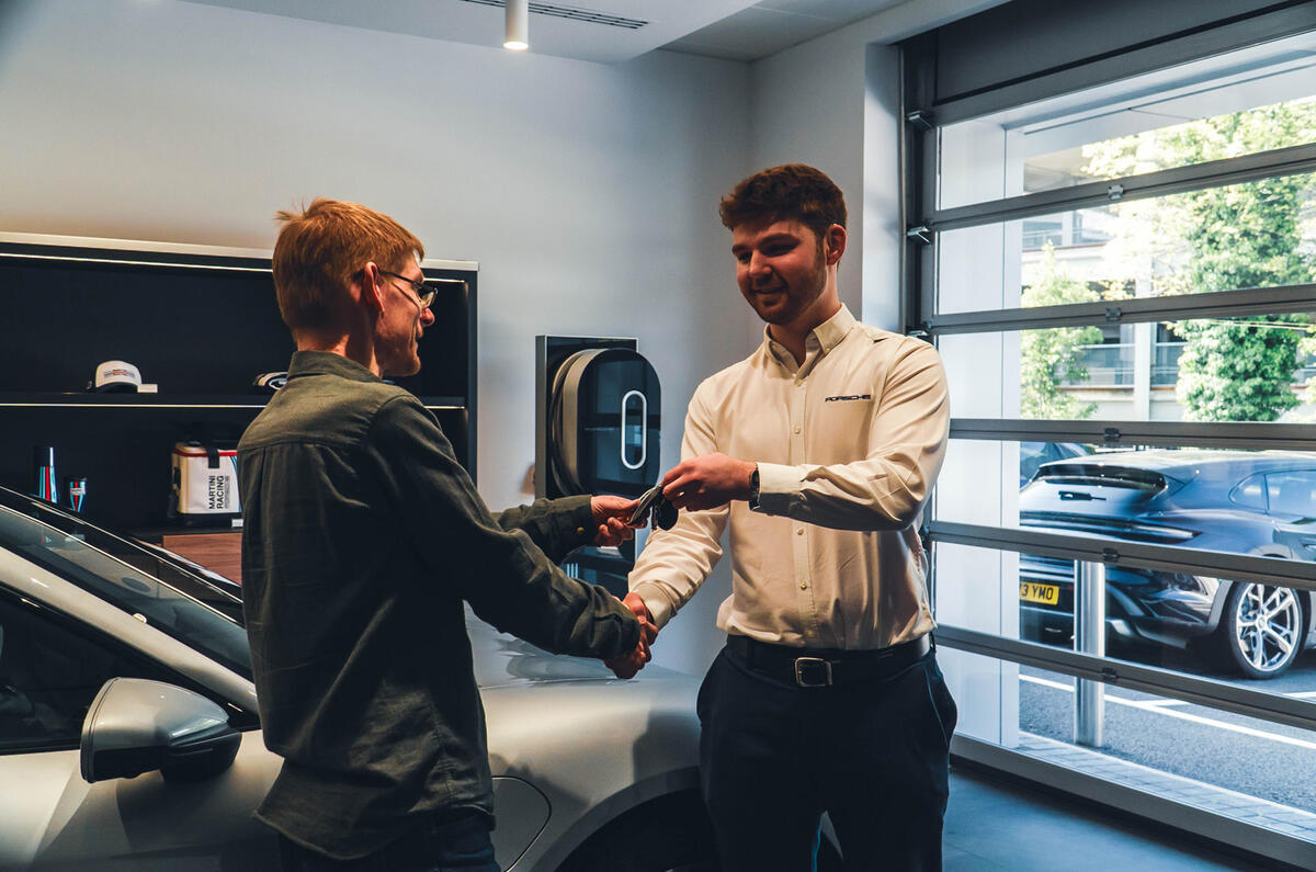 Porsche Taycan key handover