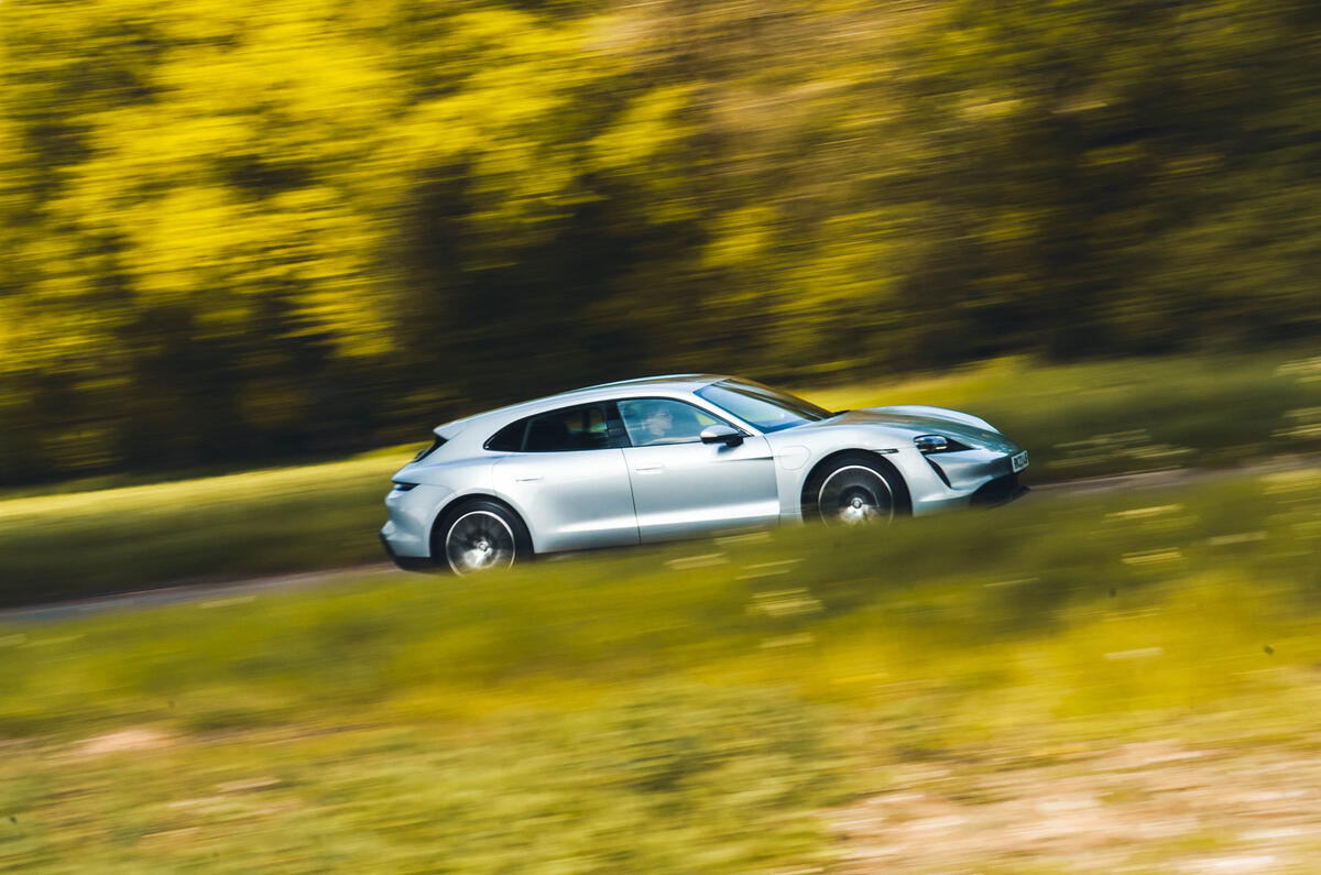 Porsche Taycan side driving 2