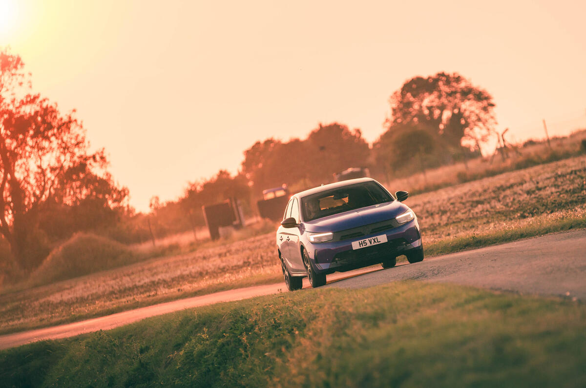Vauxhall Corsa front sunset