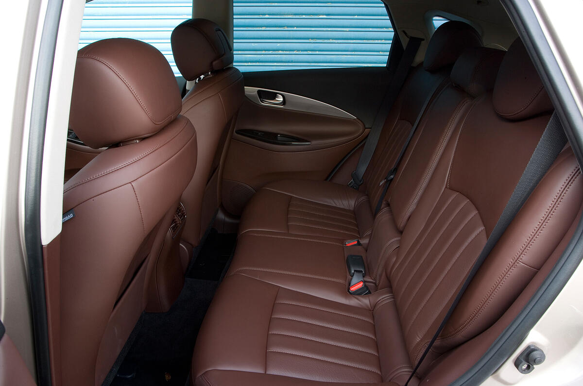 Rear seats are hardly larger than those of a family hatchback Infiniti EX rear seats
