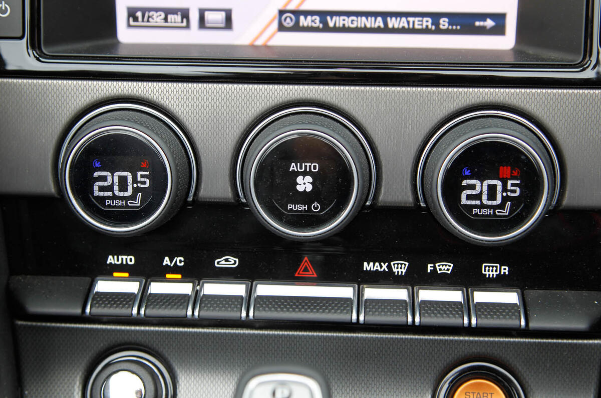 Jaguar F-Type climate control switchgear