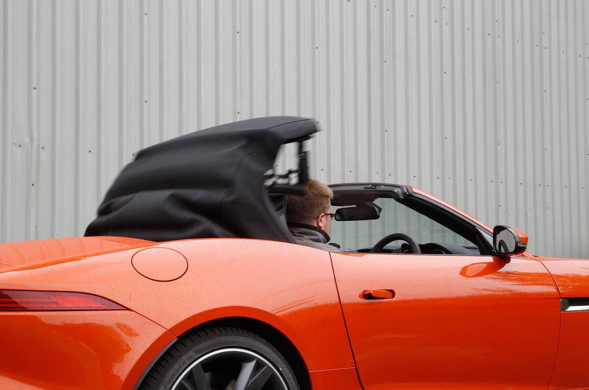 Jaguar F-Type folding fabric roof