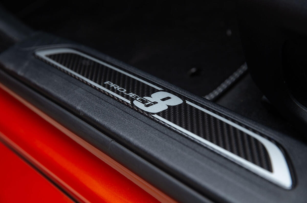 Jaguar XE SV Project 8 2018 road test review scuff plates