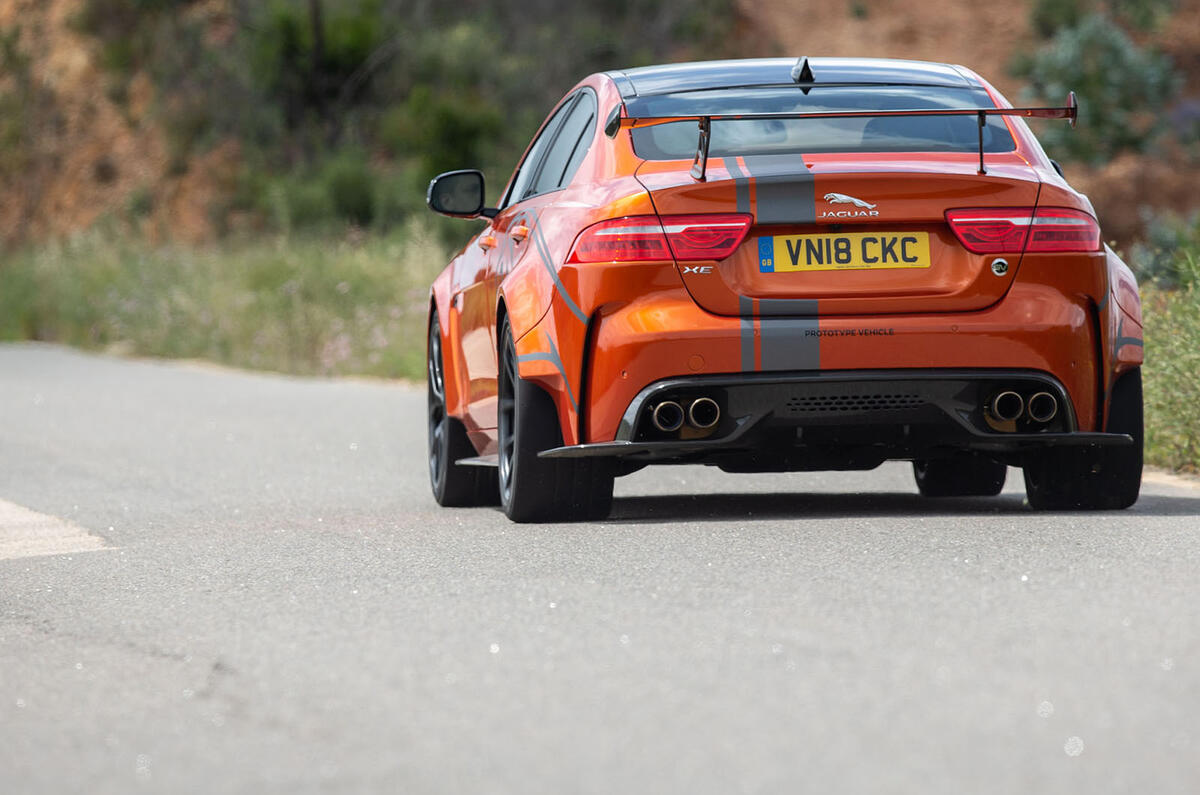 Jaguar XE SV Project 8 2018 road test review rear end