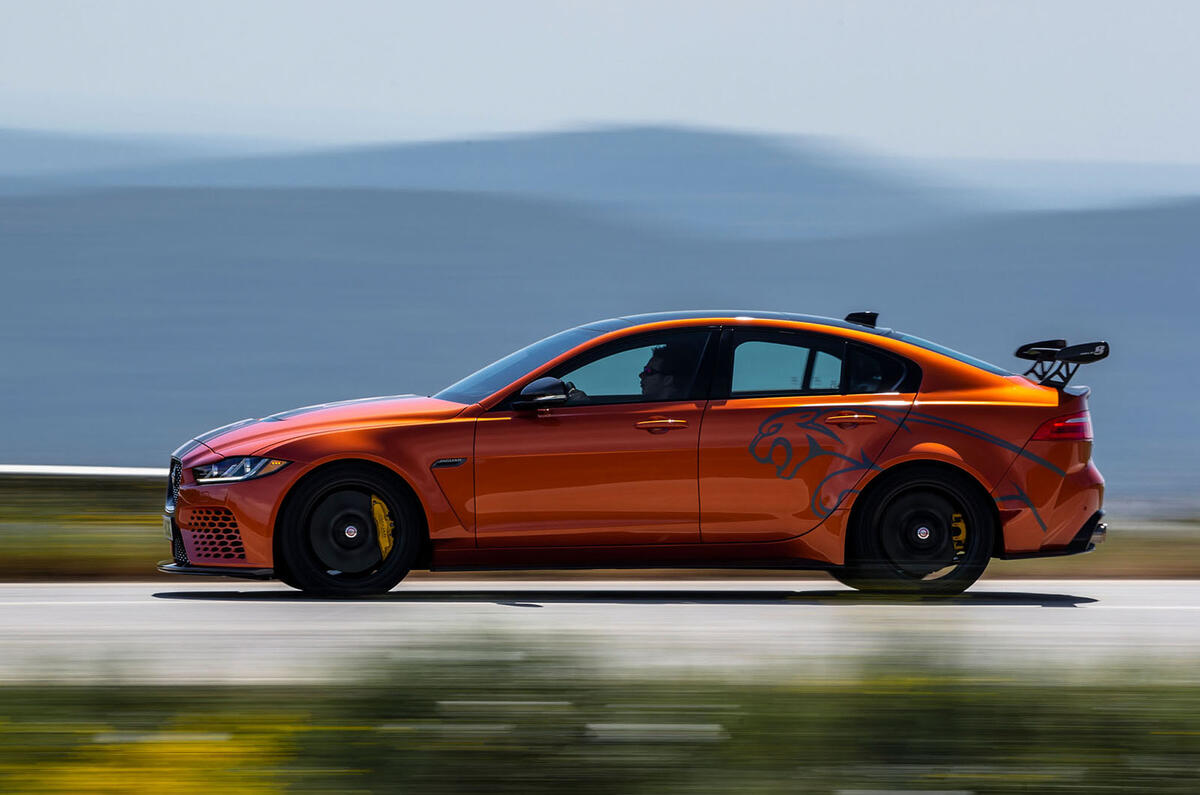 Jaguar XE SV Project 8 2018 road test review side speed