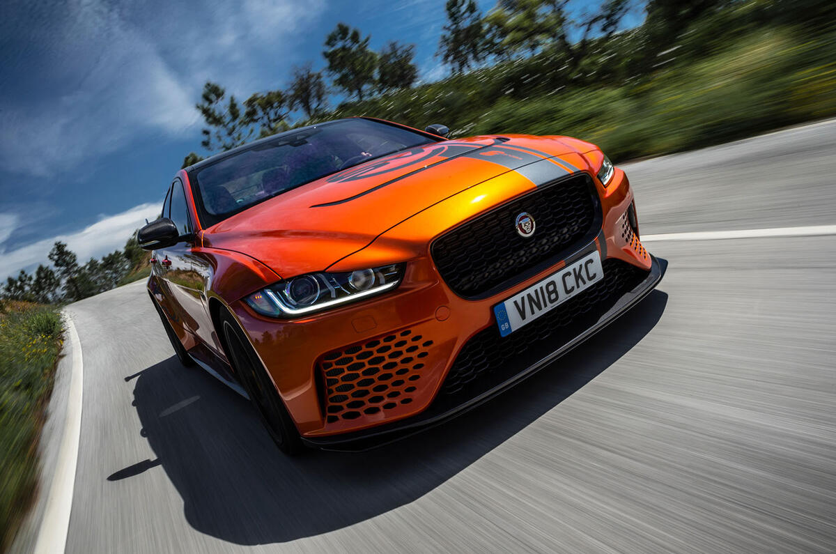 Jaguar XE SV Project 8 2018 road test review hero action