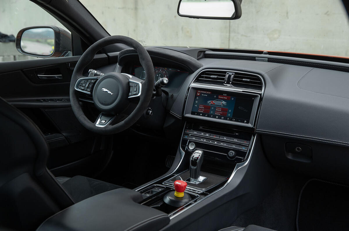 Jaguar XE SV Project 8 2018 road test review cabin