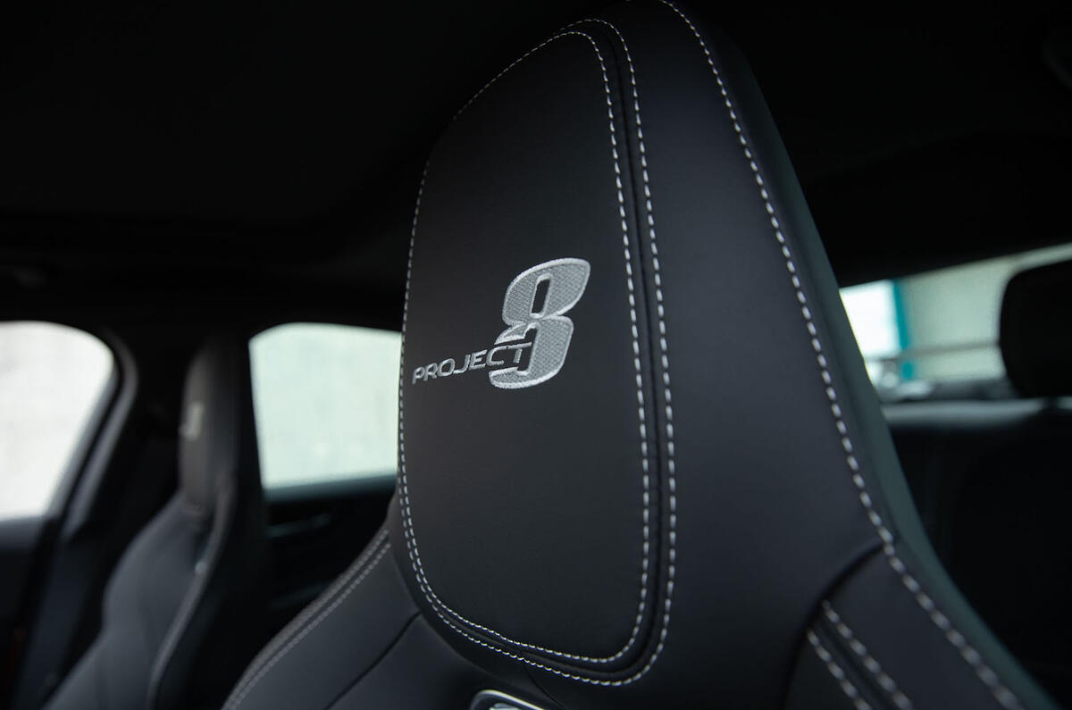 Jaguar XE SV Project 8 2018 road test review seat stitching