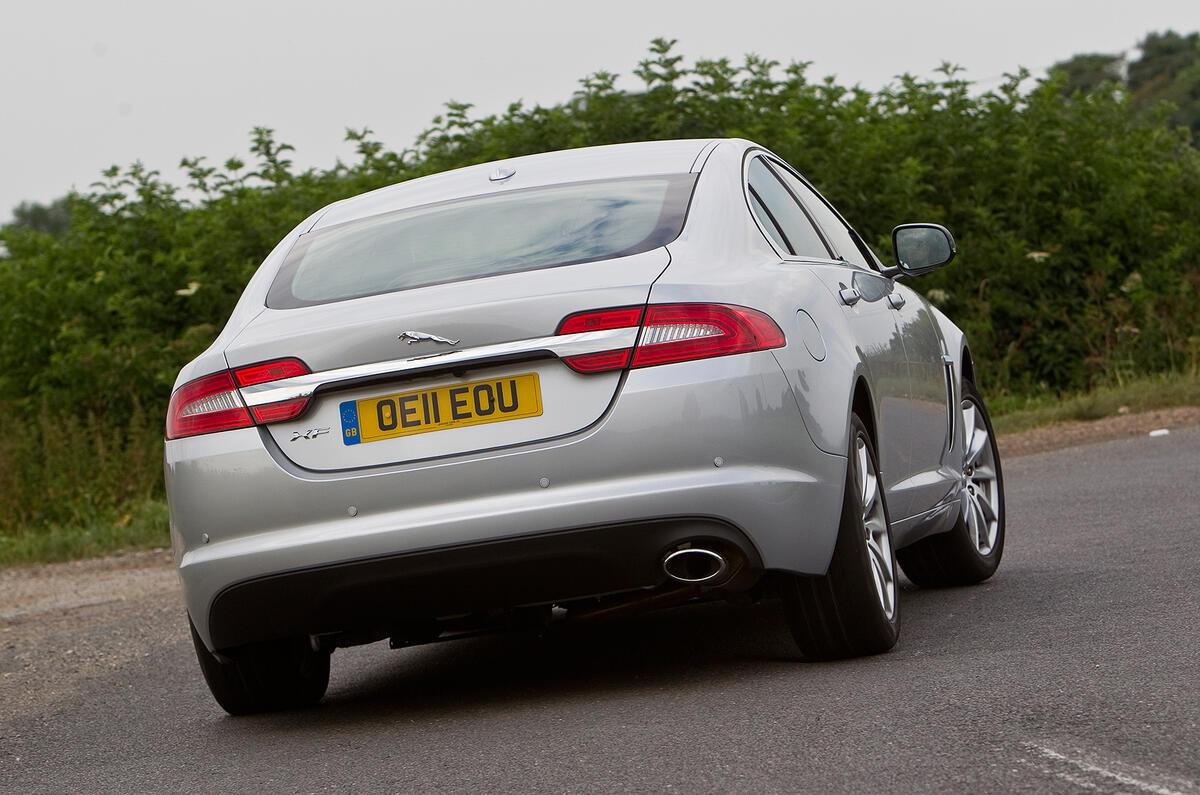 The XF steers with unerring accuracy and even a little road feel, a rarity in this class Jaguar XF rear cornering