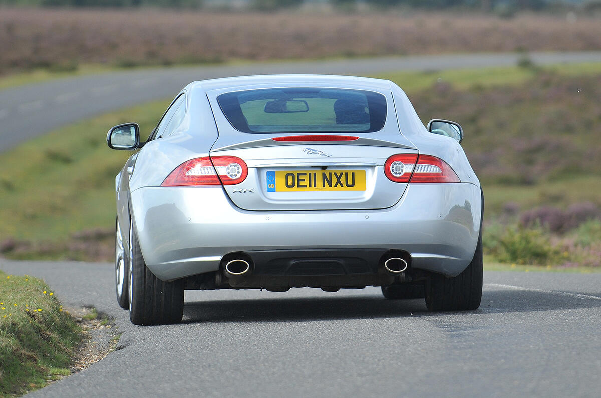 The XK responds best to smooth, but measured progress Jaguar XK rear cornering