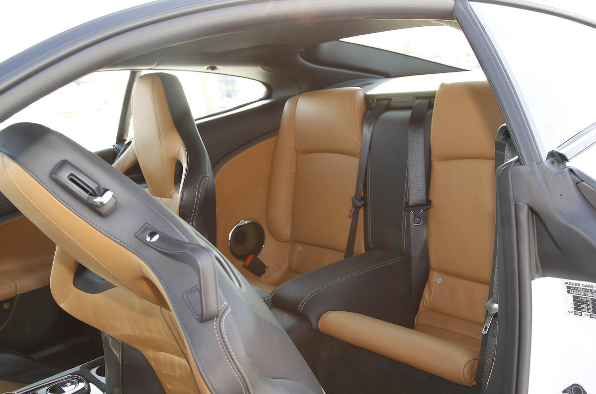 There are two rear seats, but they’re virtually useless Jaguar XK rear seats