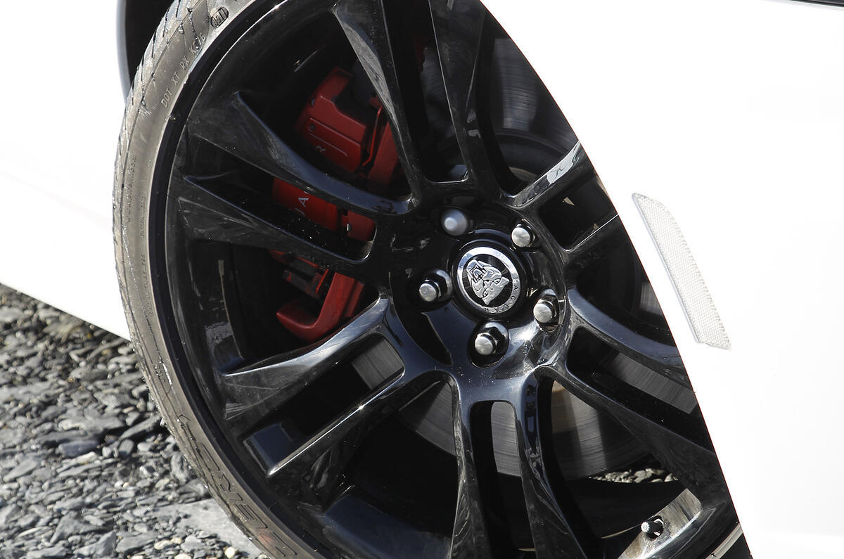 20-inch alloy wheels look tremendous Jaguar XK 20in black alloys