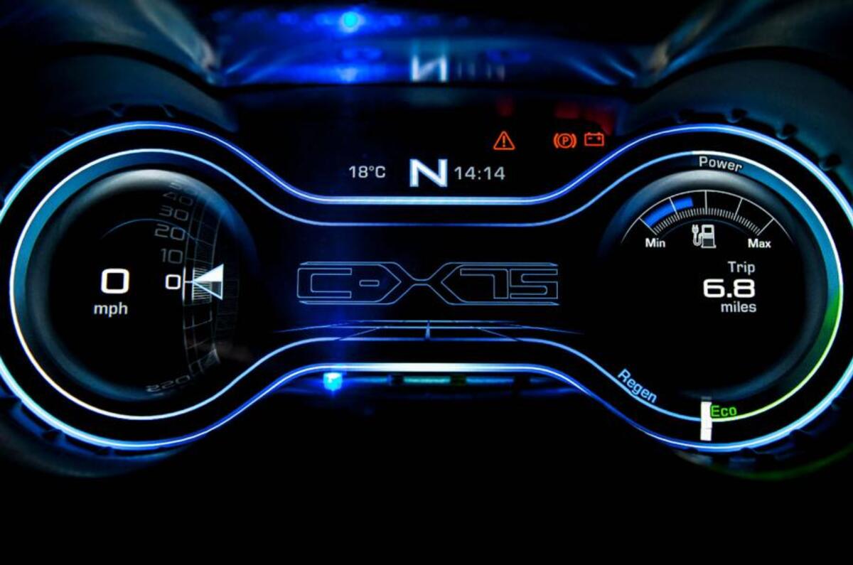 Jaguar C-X75 digital instrument cluster