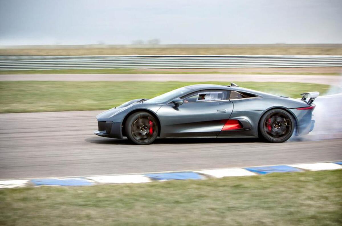 Wheelspinning Jaguar C-X75