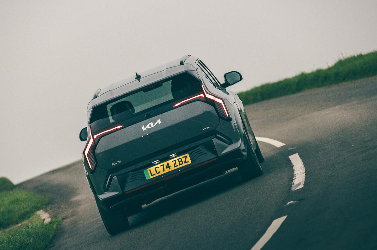 Kia EV3 review 2024 03 rear cornering