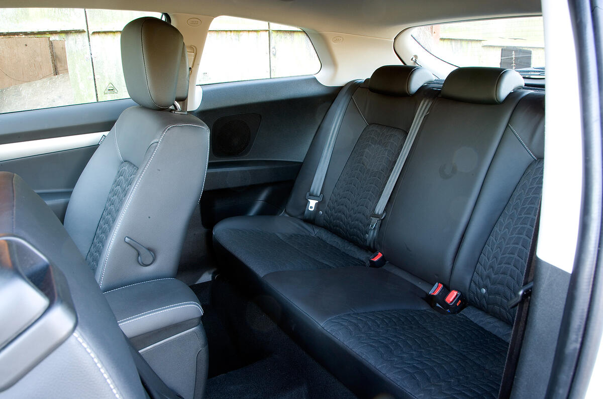 Rear space is good, but a non-sliding front passenger’s seat makes access tricky Kia Procee'd rear seats