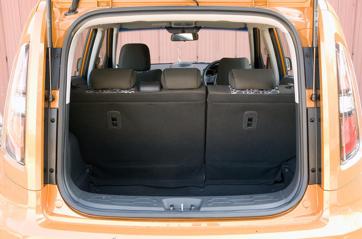 Hatch aperture is a good shape, but only top-spec models get a flat floor Kia Soul boot space