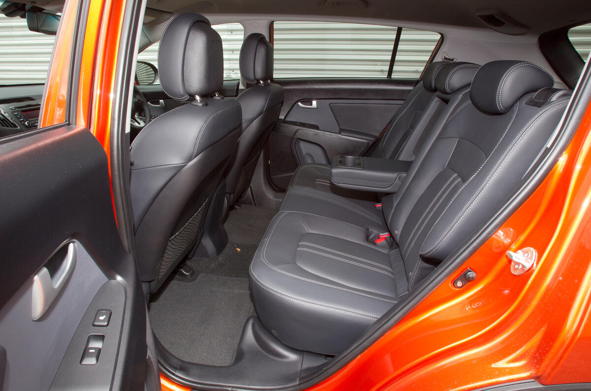 No individual rear seats, only a bench, but there’s plenty of head and legroom Kia Sportage rear seats