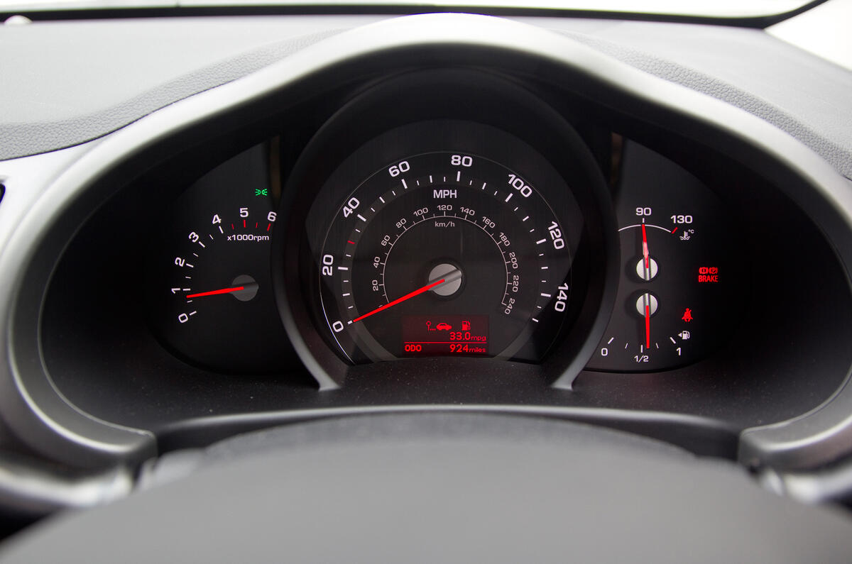Instrumentation is clear and comprehensive Kia Sportage instrument cluster