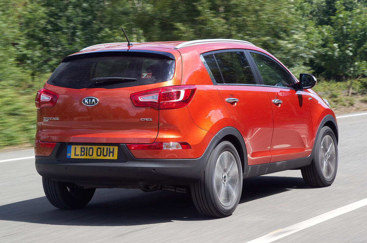 Driving the 2.0 CRDi, we bettered Kia’s claimed 0-60mph of 10.9sec by 0.4sec Kia Sportage rear quarter