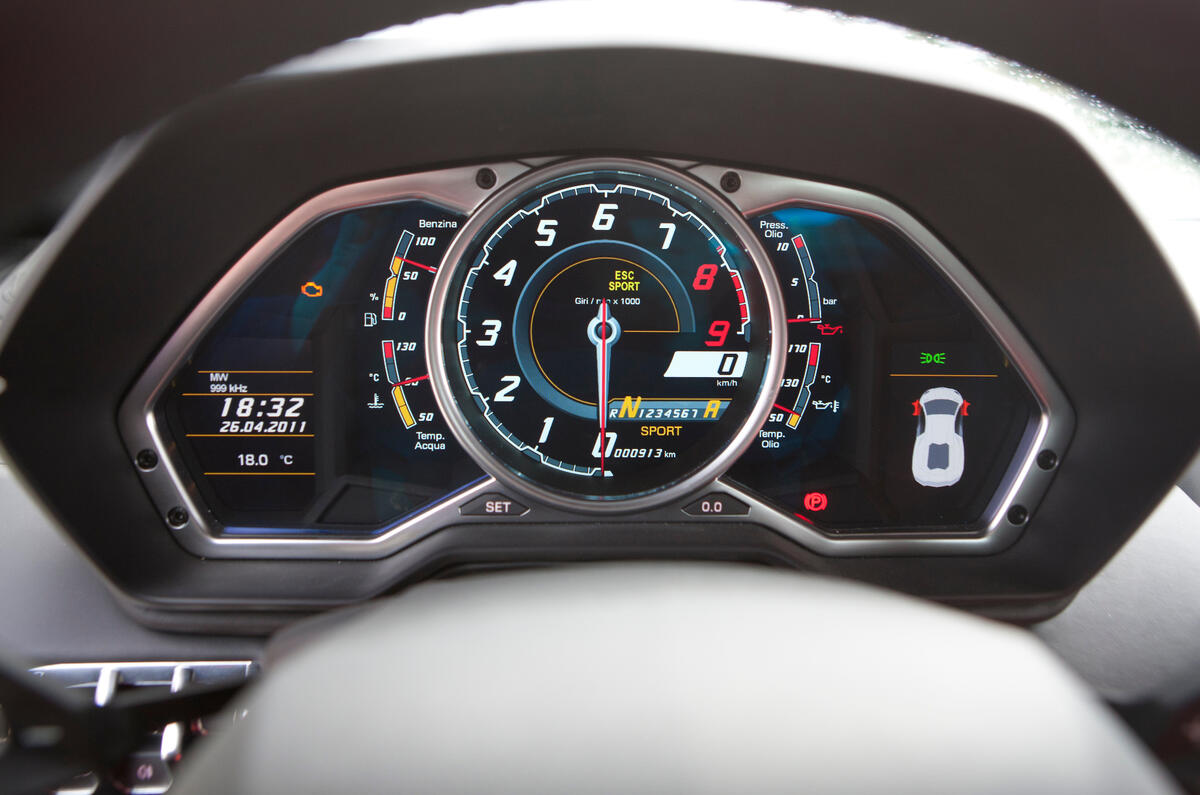 Lamborghini Aventador digital instrument cluster