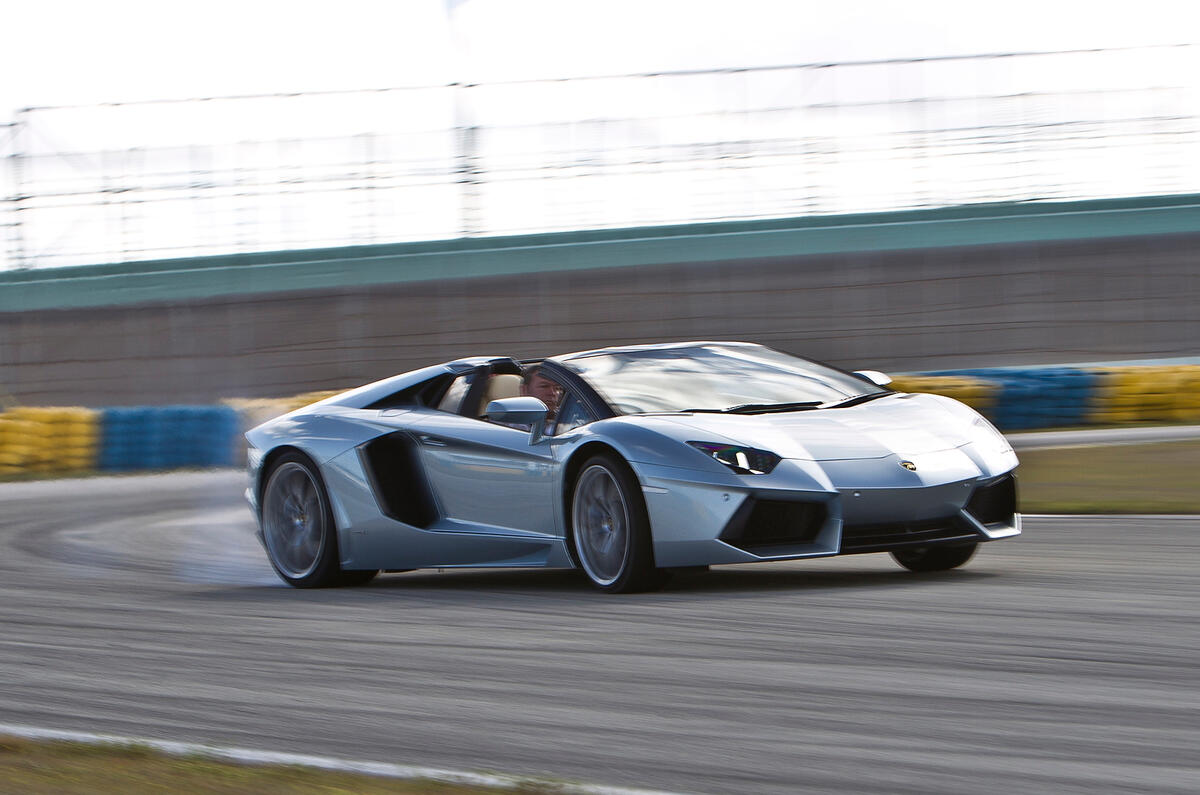 Lamborghini Aventador Roadster drifting