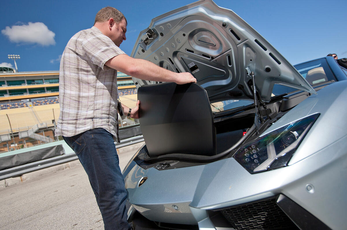 Lamborghini Aventador Roadster boot space