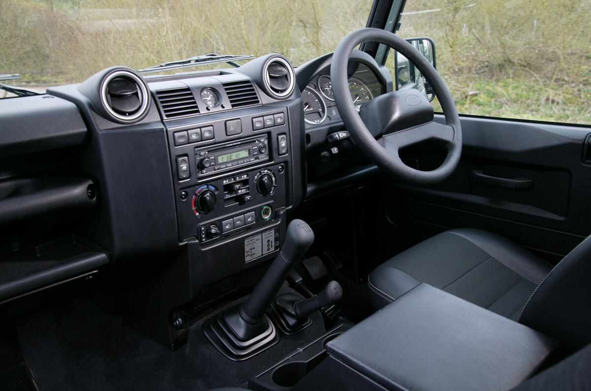 Although the Defender gets a real dashboard for the first time, the emphasis is still very much on functionality rather than quality. The interior of the Land Rover Defender
