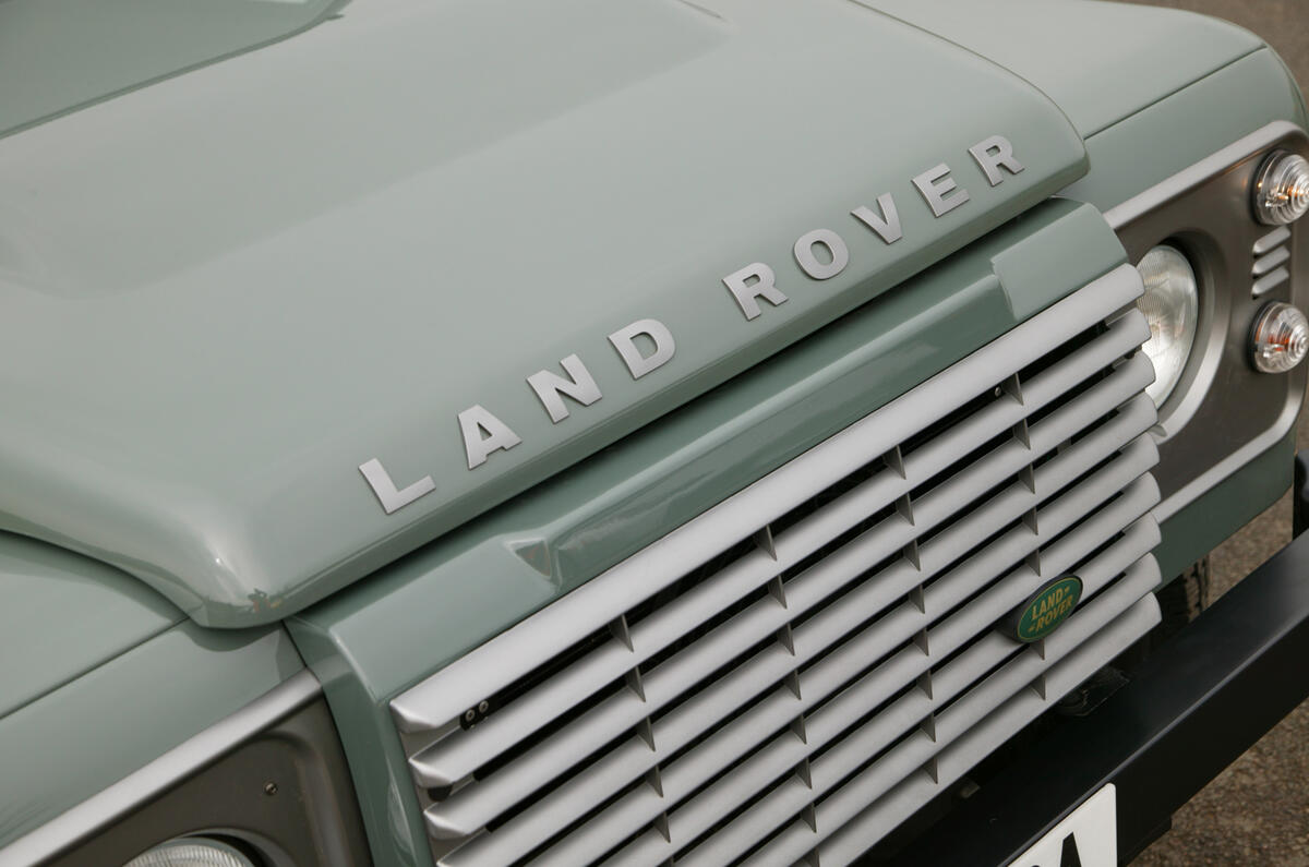 Bonnet bulge is one of the  few clues to this update Land Rover Defender bonnet bulge