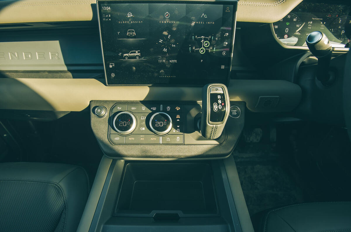 Land Rover Defender review 2024 14 centre console