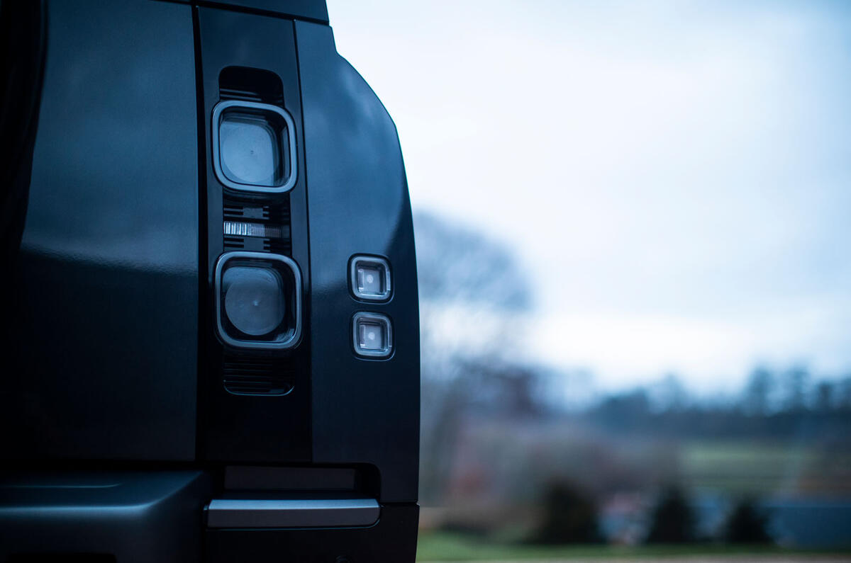 land rover defender v8 130 review 2023 08 rear lights