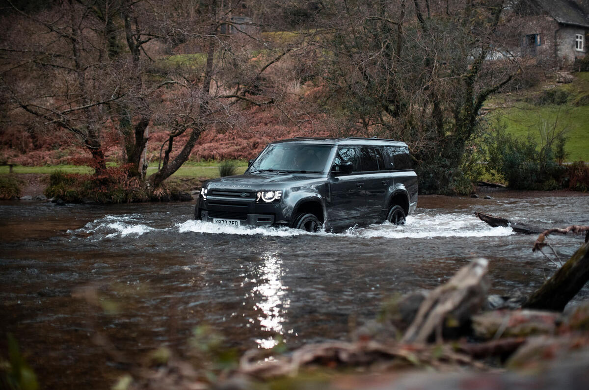 land rover defender v8 130 review 2023 17 wading