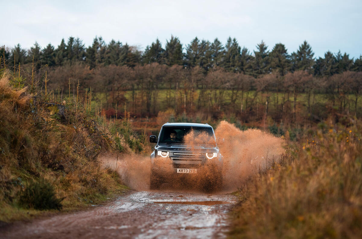 land rover defender v8 130 review 2023 21 water splash front