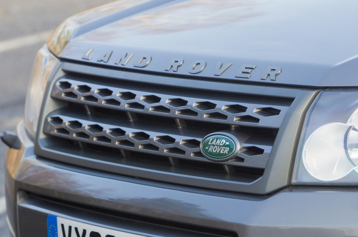 The grille has been lifted to sit in line with the headlights Land Rover Freelander front grille