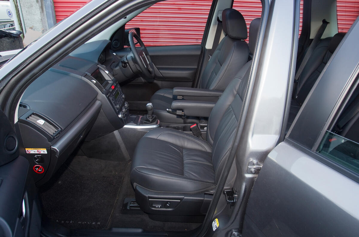 The elevated seating position feels decidedly 4x4 and offers a fine view out Land Rover Freelander interior