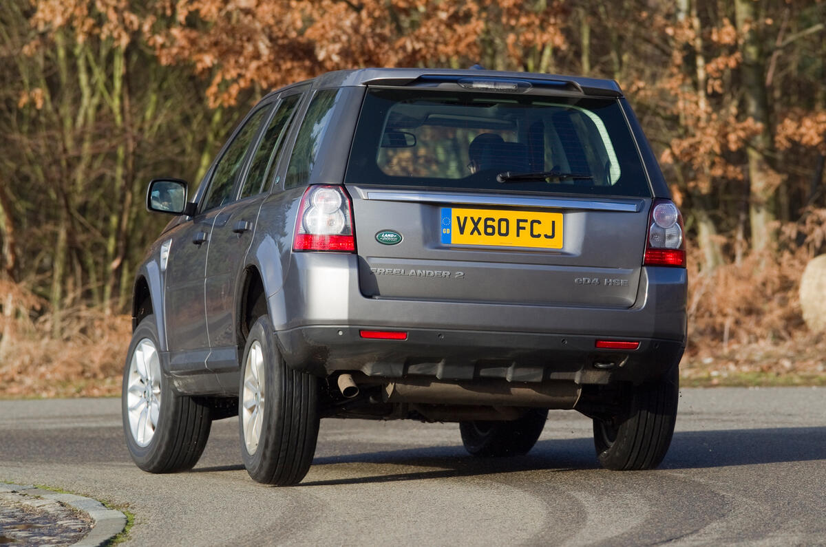 Larger bumps and undulations can cause the body to wallow or rock Land Rover Freelander rear cornering
